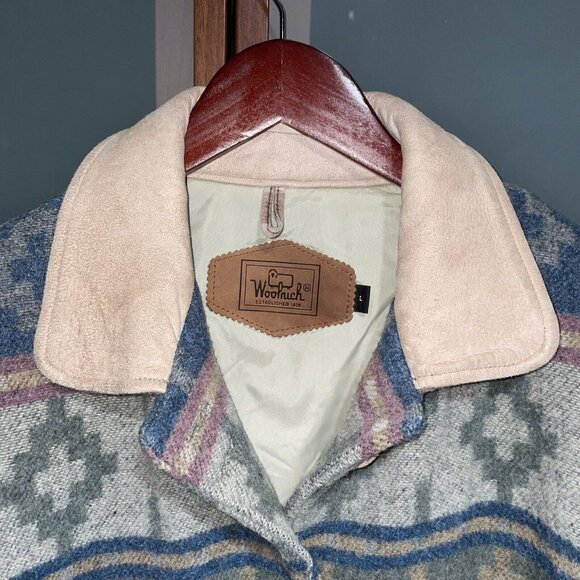 Vintage The Woolrich Woman’s Wool Southwestern Aztec Navajo Jacket Coat Size L - Picture 3 of 10